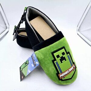 MINECRAFT CREEPER Rubber Bottom Slippers Premium House Shoes Boys/Youth Size 4-5
